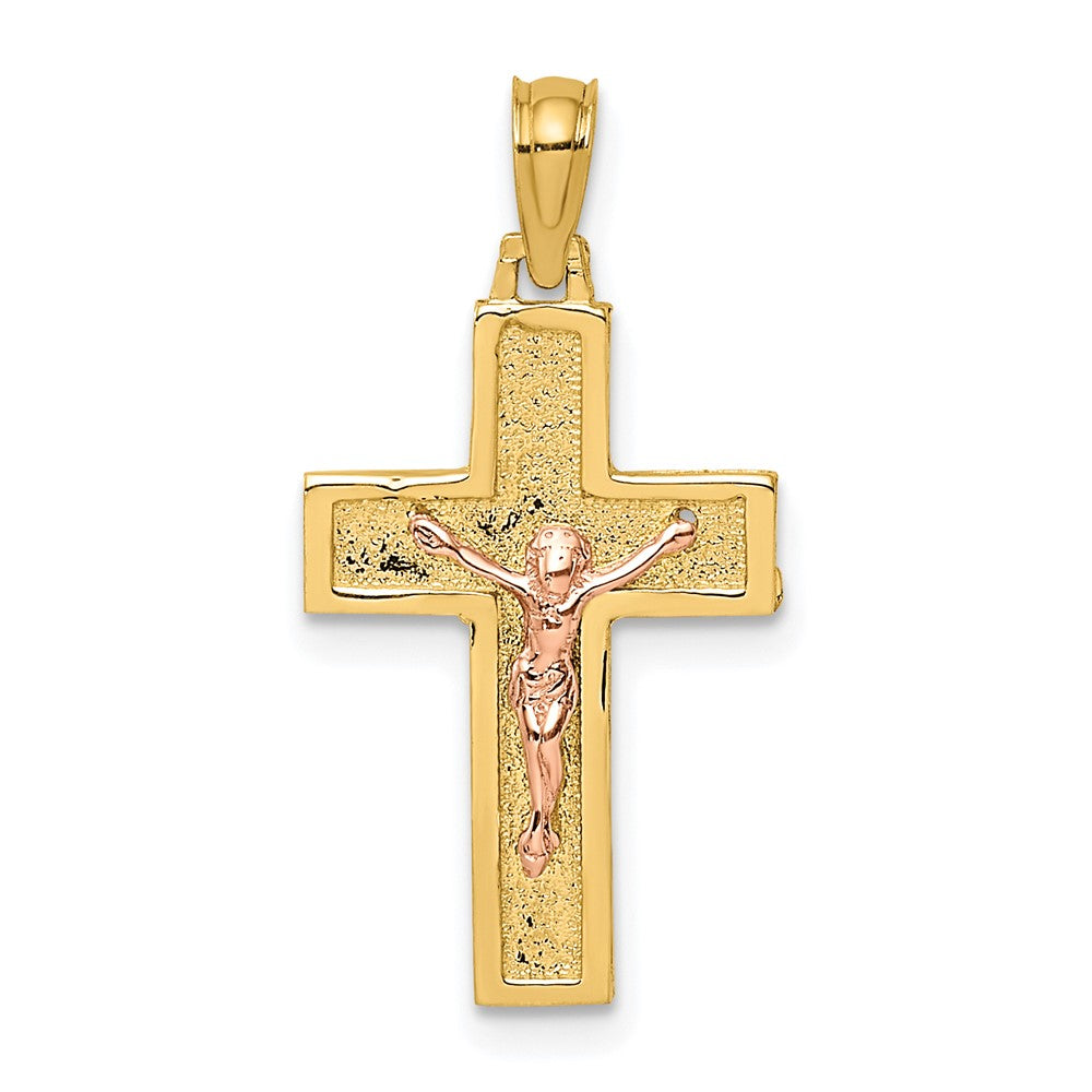 10K Two-Tone Latin Crucifix Charm