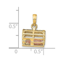 Load image into Gallery viewer, 10K Two-tone 3D Lobster Trap W/Moveable Lobster Pendant
