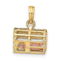 Load image into Gallery viewer, 10K Two-tone 3D Lobster Trap W/Moveable Lobster Pendant
