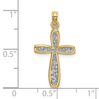 Load image into Gallery viewer, 10K W/ Rhodium Filigree Cross Charm

