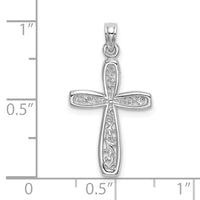Load image into Gallery viewer, 10K White Gold Filigree Cross Charm
