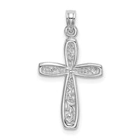 Load image into Gallery viewer, 10K White Gold Filigree Cross Charm
