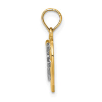 Load image into Gallery viewer, 10K W/ Rhodium Cross In Heart Charm
