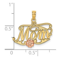 Load image into Gallery viewer, 10k Two-Tone MOM Script w/ Flower Charm
