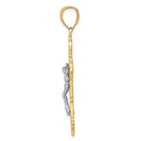 Load image into Gallery viewer, 10K Two-tone Crucifix W/ Scrolled Tips Charm
