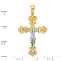 Load image into Gallery viewer, 10k Two-Tone Engraved Crucifix Charm
