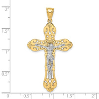 Load image into Gallery viewer, 10K W/ Rhodium Crucifix Charm
