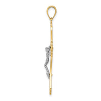 Load image into Gallery viewer, 10K Two-tone Cut-Out Crucifix Charm
