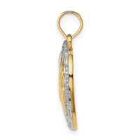 Load image into Gallery viewer, 10k w/Rhodium Bead Trim #1 MOM In Heart Charm
