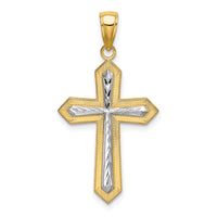 Load image into Gallery viewer, 10K w/ Rhodium D/C Cross Pendant
