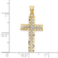 Load image into Gallery viewer, 10K w/ Rhodium D/C Filigree Cross Pendant
