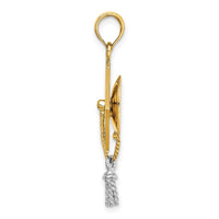 Load image into Gallery viewer, 10k w/Rhodium 3-D Graduation Cap Moveable Tassle Charm
