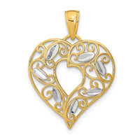Load image into Gallery viewer, 10K W/ Rhodium D/C Filigree Heart Charm
