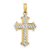 Load image into Gallery viewer, 10K w/ Rhodium D/C Cross Pendant
