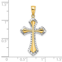 Load image into Gallery viewer, 10K W/ Rhodium D/C Reversible Cross Charm
