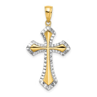 Load image into Gallery viewer, 10K W/ Rhodium D/C Reversible Cross Charm
