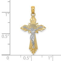 Load image into Gallery viewer, 10K Two-tone D/C Crucifix Pendant
