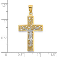 Load image into Gallery viewer, 10k Two-tone Crucifix Pendant
