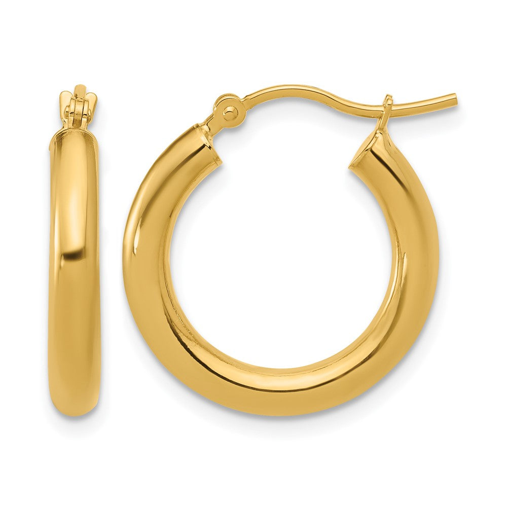 10K Polished Hinged Hoop Earrings