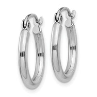 Load image into Gallery viewer, 10k White Gold Polished 2x15mm Polished Hoop Earrings
