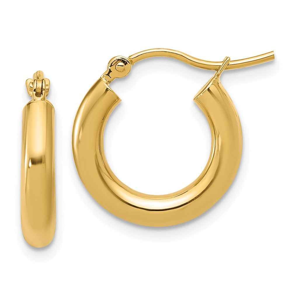 10K Polished Hinged Hoop Earrings