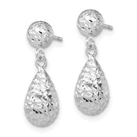 Load image into Gallery viewer, 10K White Gold D/C Post Dangle Earrings
