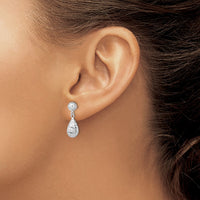 Load image into Gallery viewer, 10K White Gold D/C Post Dangle Earrings
