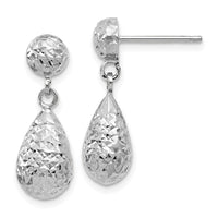Load image into Gallery viewer, 10K White Gold D/C Post Dangle Earrings
