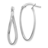 Load image into Gallery viewer, 10K White Gold Polished Oval Hinged Hoop Earrings
