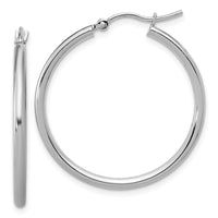 Load image into Gallery viewer, 10K White Gold Polished Hinged Hoop Earrings
