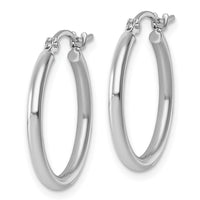 Load image into Gallery viewer, 10K White Gold Polished Hinged Hoop Earrings

