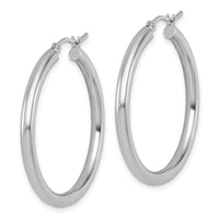 Load image into Gallery viewer, 10K White Gold Polished Hinged Hoop Earrings
