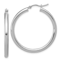 Load image into Gallery viewer, 10K White Gold Polished Hinged Hoop Earrings
