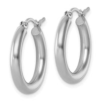 Load image into Gallery viewer, 10K White Gold Polished Hinged Hoop Earrings
