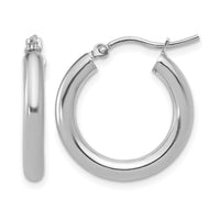 Load image into Gallery viewer, 10K White Gold Polished Hinged Hoop Earrings
