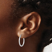 Load image into Gallery viewer, 10K White Gold D/C Hinged Hoop Earrings
