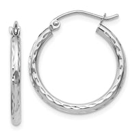 Load image into Gallery viewer, 10K White Gold D/C Hinged Hoop Earrings
