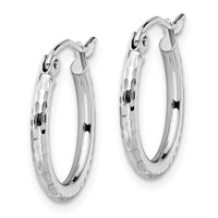 Load image into Gallery viewer, 10K White Gold D/C Hinged Hoop Earrings
