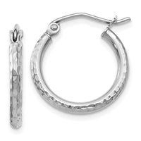 Load image into Gallery viewer, 10K White Gold D/C Hinged Hoop Earrings
