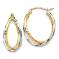 Load image into Gallery viewer, 10K Two-Tone Hinged Hoop Earrings
