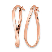 Load image into Gallery viewer, 10K Rose Gold Polished Hinged Hoop Earrings
