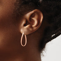 Load image into Gallery viewer, 10K Rose Gold Polished Hinged Hoop Earrings

