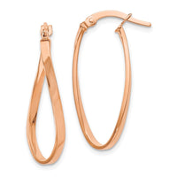 Load image into Gallery viewer, 10K Rose Gold Polished Hinged Hoop Earrings
