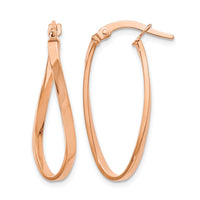 Load image into Gallery viewer, 10K Rose Gold Polished Hinged Hoop Earrings
