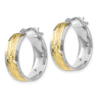 Load image into Gallery viewer, 10K w/ White Rhodium Plating Polished and D/C Earrings
