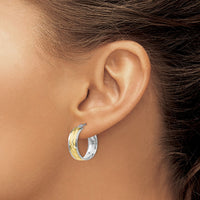Load image into Gallery viewer, 10K w/ White Rhodium Plating Polished and D/C Earrings
