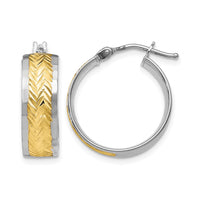 Load image into Gallery viewer, 10K w/ White Rhodium Plating Polished and D/C Earrings
