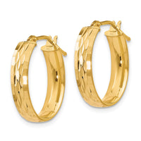 Load image into Gallery viewer, 10K Polished and D/C Oval Hinged Hoop Earrings
