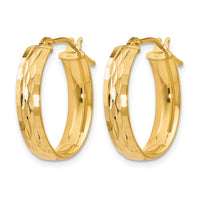 Load image into Gallery viewer, 10K Polished and D/C Oval Hinged Hoop Earrings
