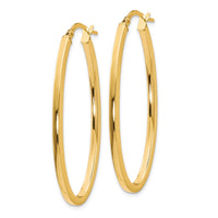 Load image into Gallery viewer, 10K Polished Oval Hinged Hoop Earrings
